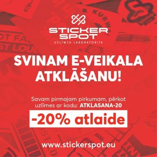 Esi gatavs jaunumiem? 🤩
dumdurumdurummmm....... (aizraujošas bungu skaņas) 🥁🥁🥁

Laižam gaisā jauno e-veikalu www.stickerspot.eu! 🥳🎉🍾

Jautāsi - kas tad atkal tas? Sticker Spot ir uzlīmju laboratorija, kas nebaidās no eksperimentiem un palīdzēs realizēt Tavas trakākās idejas.
E-veikalā atradīsi dažādu dizaineru darbus, kas palīdzēs izcelt Tavu stilu ✌️

Neatradi meklēto? Dizaineri parūpēsies par Tavu ideju realizēšanu ne tikai uz auto, bet arī biznesā, interjerā vai bērnu prieka radīšanā.

Izklausās interesanti? Apmeklē mūsu mājas lapu vai gaidīsim ciemos Rīgā, Dārzaugļu ielā 6-1A!

Starp citu - Tavam pirmajam pirkumam e-veikalā dāvinam -20% atlaidi uzlīmju iegādei, izmantojot kodu: ATKLASANA-20 🤩🥳

#stickerspot #uzlimjulaboratorija #uzlimes #uzlimesauto #eveikals #uzlīmjudruka #uzlimjurazosana #veikalaatklasana.
